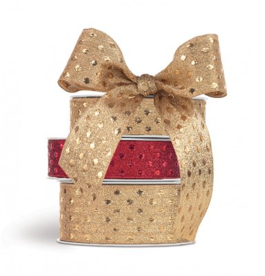 Christmas fabric ribbon Polka dots 4 cm x 15 metres
