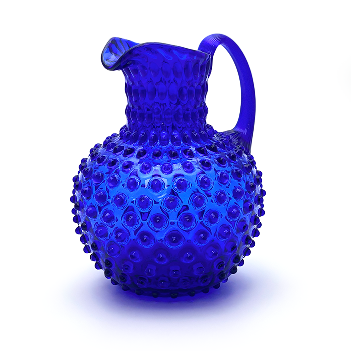 Ručně foukaný skleněný džbán Tmavě modrý 2 litry