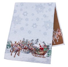 Tapestry Christmas runner with Santa on a sleigh 45x140 cm