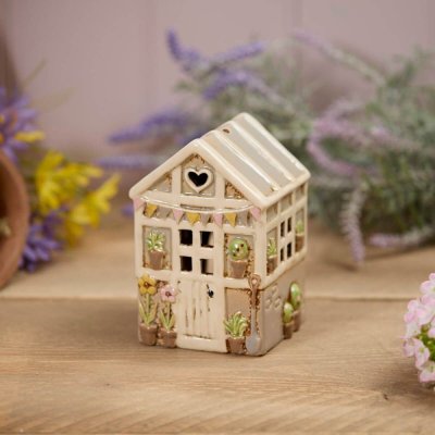 Ceramic candle holder Summer house 11 cm