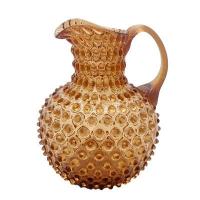 Ručne fúkaný sklenený džbán svetlohnedý 2 litre