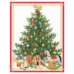 Christmas card Christmas tree with toys 12 x 15 cm