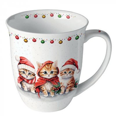 Porcelain Christmas mug Kittens 400 ml