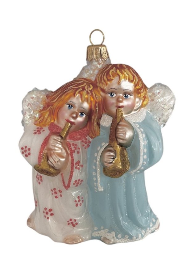 Collectible glass ornament for tree Couple of Angels
