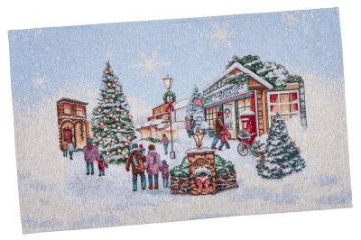 Tapestry Christmas placemat with motif Snow Village 33x53 cm