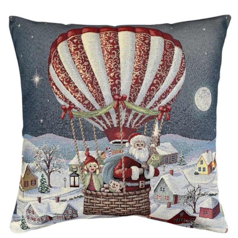 Gobelínový vánoční povlak na polštář s motivem Vánoční balón 45x45 cm