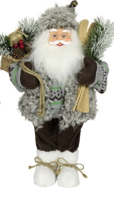 Christmas decoration Santa grey 45 cm