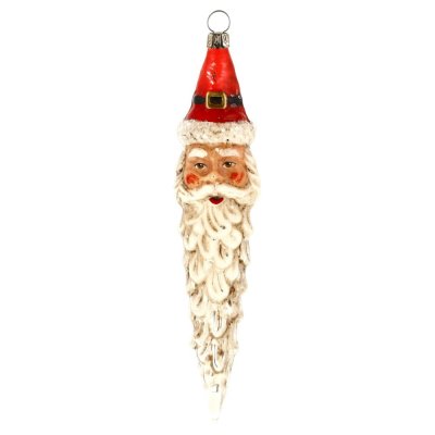 Sběratelská skleněná ozdoba na stromeček Santa Claus - vintage