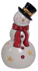 Tea light candle holder Snowman with hat 22 cm