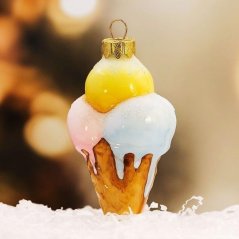Collectible glass tree ornament Ice cream Trio mon mio