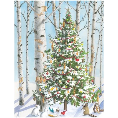 Christmas card Christmas tree in the forest 12 x 15 cm