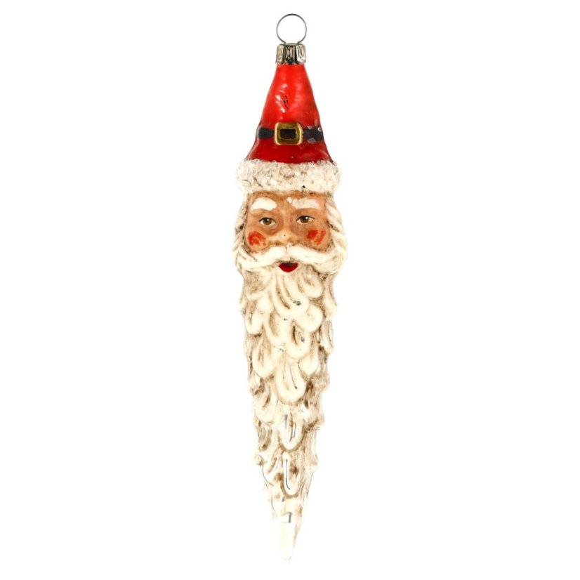 Sběratelská skleněná ozdoba na stromeček Santa Claus - vintage
