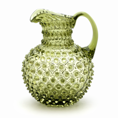 Ručne fúkaný sklenený džbán Zelený 2 litre