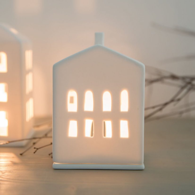 Porcelánový svícen Domek 15 cm