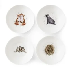 Sada porcelánových misek Lesní zvířata 4 ks 15 cm
