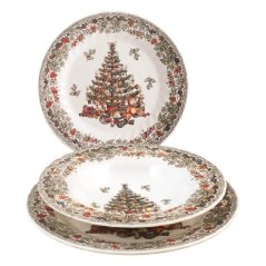 Kameninová vianočná jedálenská súprava pre 6 osôb Vianočná nostalgia 18 ks