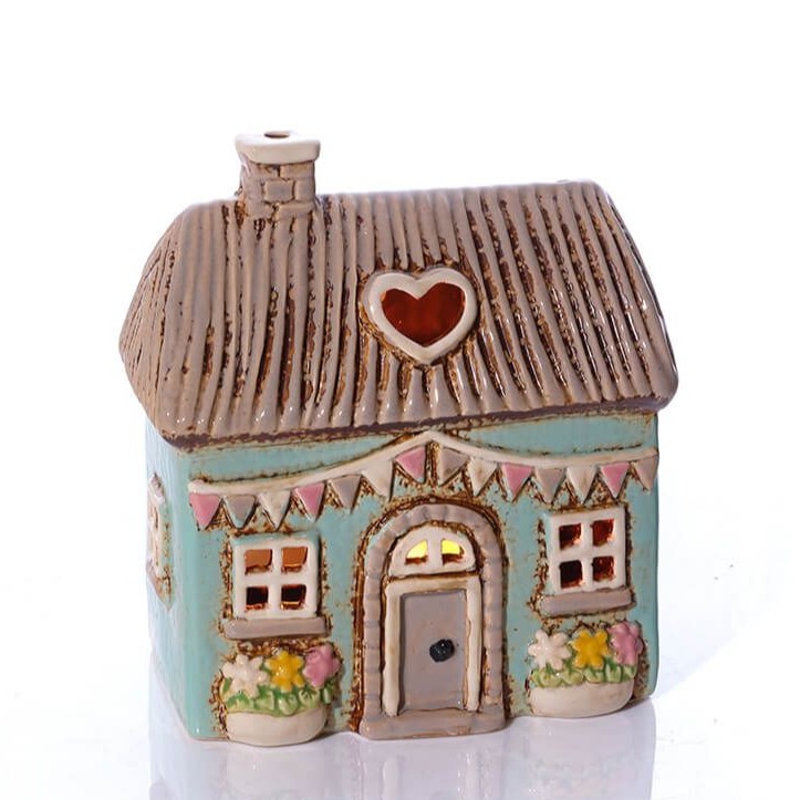 Ceramic candle holder Summer house 15 cm