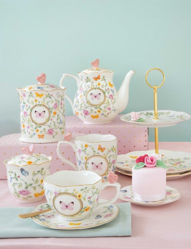 Porzellan-Teekanne Schmetterling 900 ml