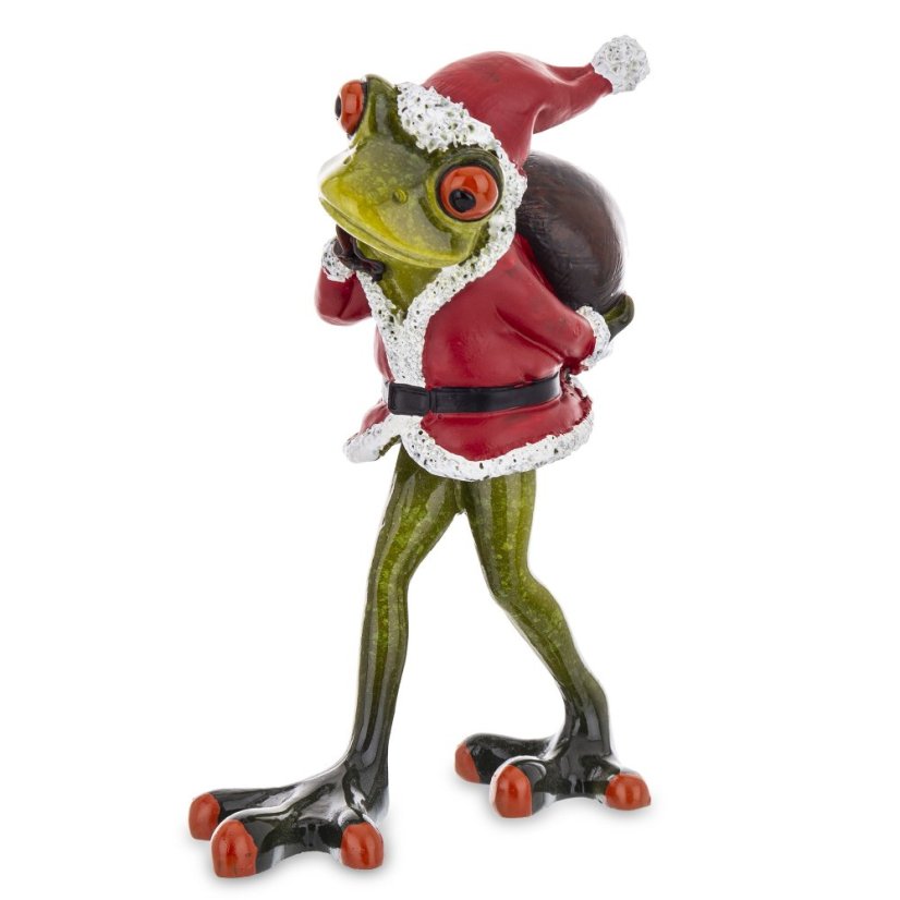 Soška Žaba s pytlem dárků