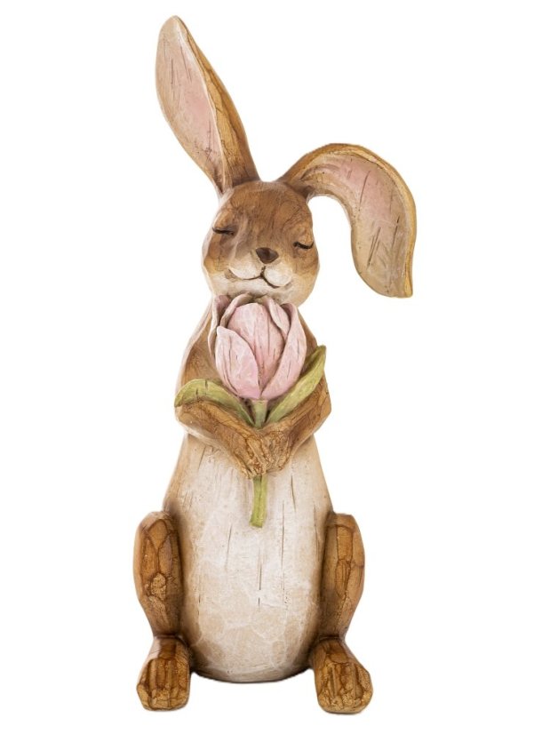 Veľkonočná dekorácia Králik s tulipánom