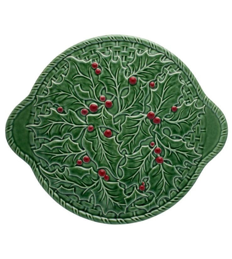 Kameninový tanier na tortu Holly leaves 30 cm