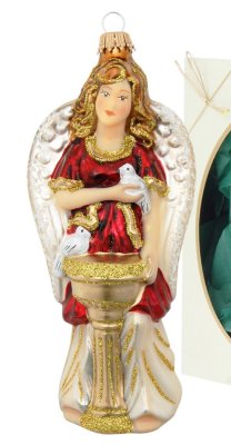 Collectible glass tree ornament Angel with dove