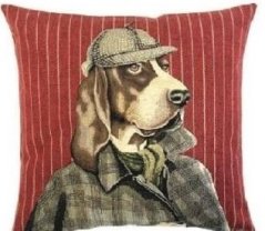 Gobelínový poťah na vankúš Kráľovský portrét bielej mačky 45x45 cm