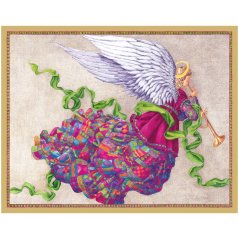 Kartka świąteczna Kolorowy anioł 10 x 12 cm