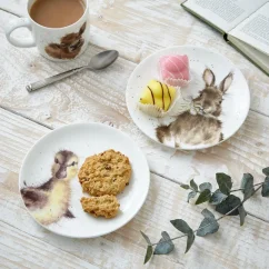 Sada porcelánových talířů Kachňátko a zajíček 2 ks