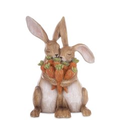 Veľkonočné dekorácie Králiky s mrkvou veľké