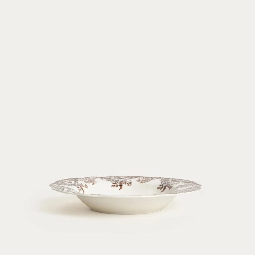 Porcelánová jídelní sada Hnědé květy – 12dílná, pro 4 osoby
