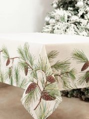 Christmas tablecloth with motif Pinecones