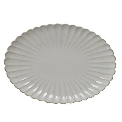 Porcelain oval serving plate Chrysanthemum beige 36 cm