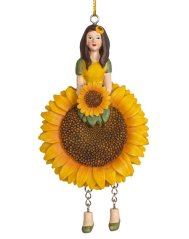 Dekorative Hängepuppe Blumenmädchen Sonnenblume
