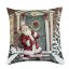 Gobelínový vánoční povlak na polštář s motivem Santa u domu 45x45 cm