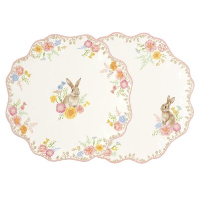Porcelánová sada 2 ks talířů Velikonoční zajíček