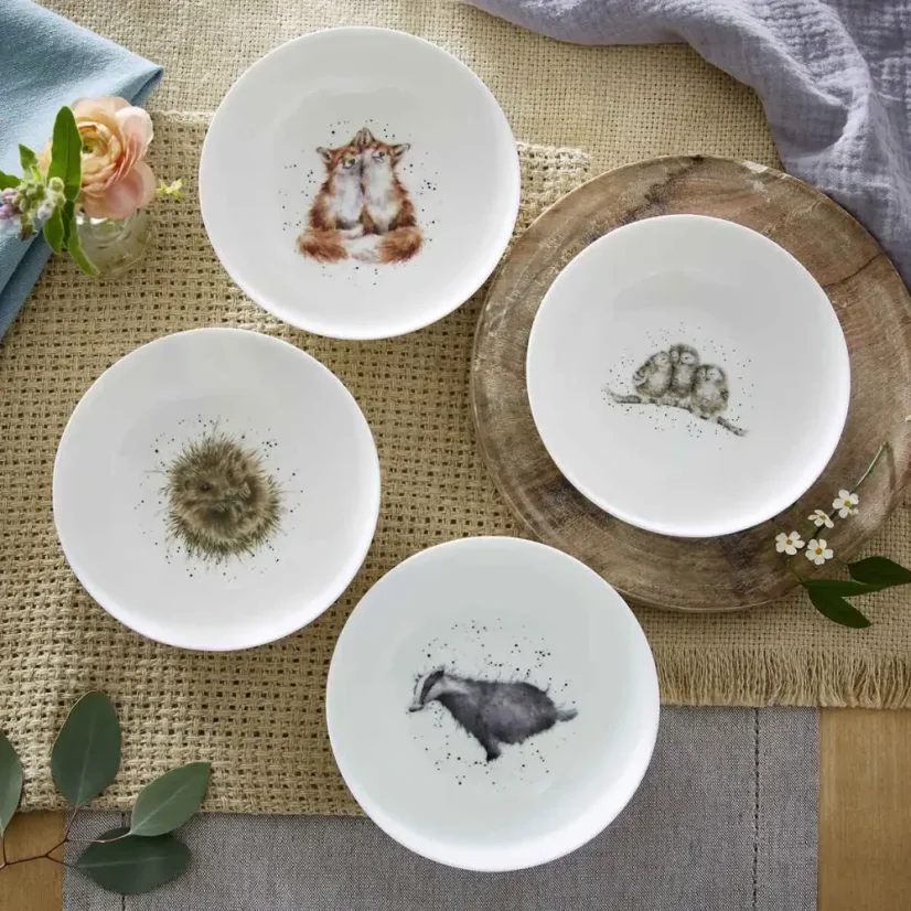 Sada porcelánových misek Lesní zvířata 4 ks 15 cm
