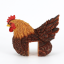 Brown hen garden figurine for the fence