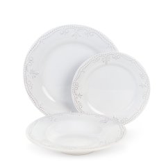 Kameninová jedálenská súprava pre 6 osôb Retro Relief 18 ks