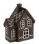 Ceramic candle holder House - Gingerbread house brown glossy 15 cm