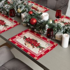 Tapestry Christmas placemat with bells motif 35x45 cm
