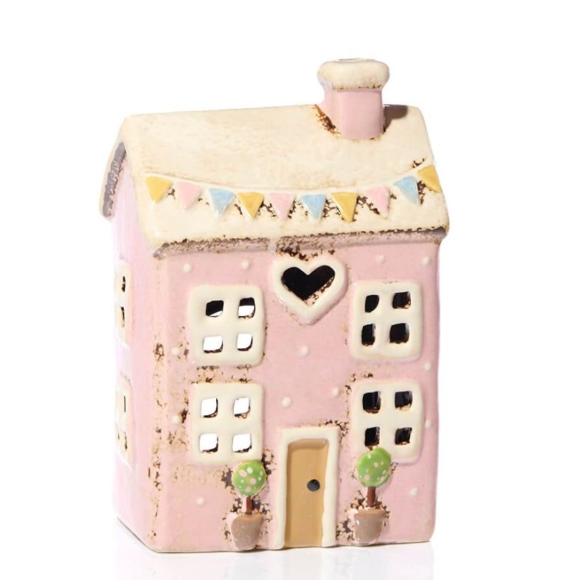 Keramik-Kerzenhalter Sommerhaus 18 cm