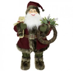 Christmas decoration Santa with wreath 45 cm