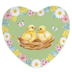 Porzellan Servierplatte Ostern Herz grün