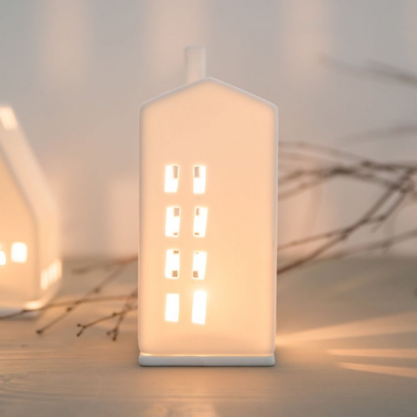 Porcelánový svícen Domek 16 cm