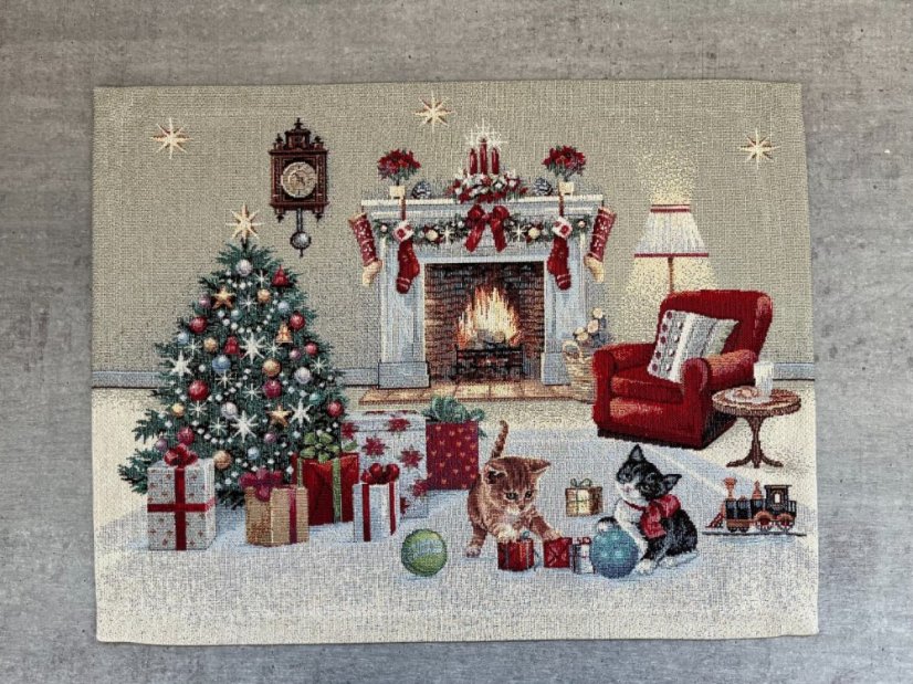 Christmas placemat with motif Unwrapping presents 40x50 cm
