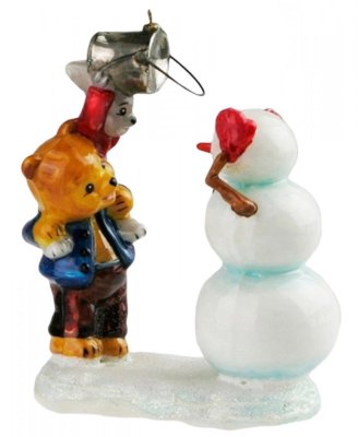 Collectible glass ornament for tree Cap for snowman