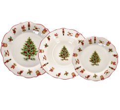 Ceramiczny świąteczny zestaw do jadalni Choinka 3 szt.