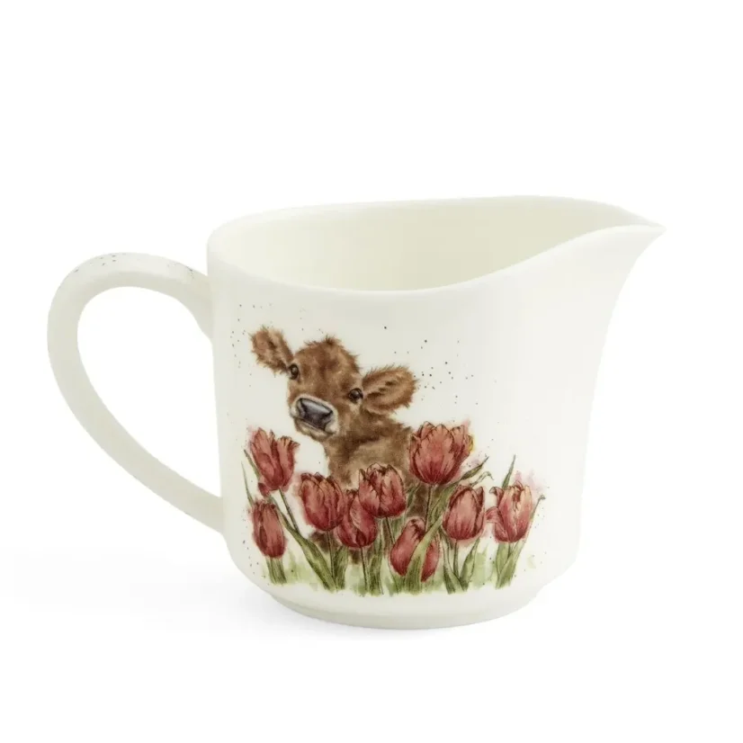 Porcelánový džbánek na mléko Telátko a tulipány