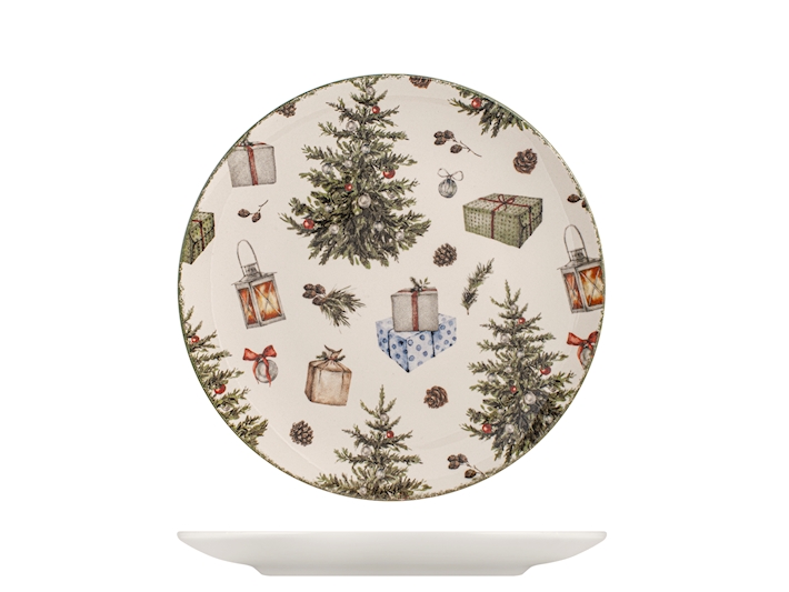 Stoneware Christmas dining set for 6 persons Merry Christmas 18 pcs